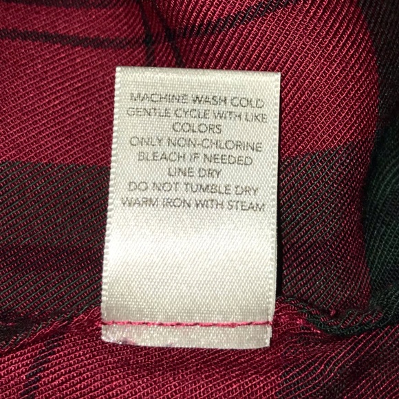 CJ Banks button front shirt, red and dark green plaid, very festive - Picture 10 of 10